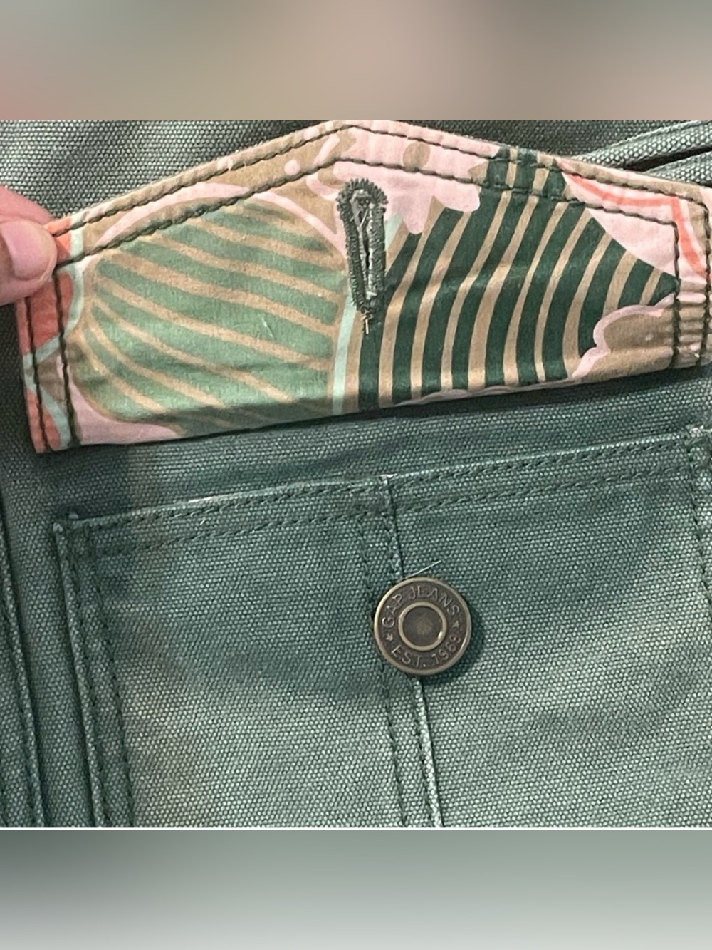 Vintage Gap Y2K denim light green bag gorpcore - Picture 9 of 10